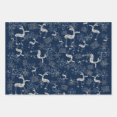 Gold en Silver Reindeer Pattern Inpakpapier Vel (Voorkant 3)