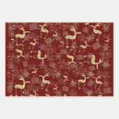 Gold en Silver Reindeer Pattern Inpakpapier Vel (Voorkant 2)