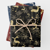 Gold en Silver Reindeer Pattern Inpakpapier Vel (In situ)