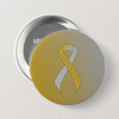 Gold- en Silver Ribbon-ondersteuningsbewustzijn Ronde Button 7,6 Cm (Voorkant /achterkant)