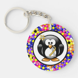 Gold en Silver Ribbon Penguin Sleutelhanger
