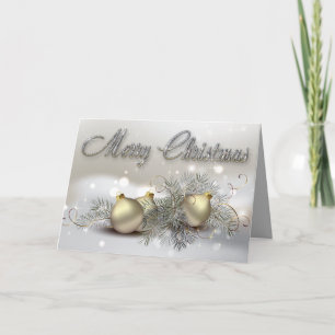 Gold- en Silver Shimmer-kerstversieringen Feestdagen Kaart