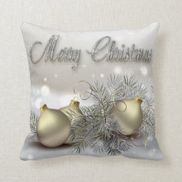 Gold- en Silver Shimmer-kerstversieringen Kussen