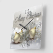 Gold- en Silver Shimmer-kerstversieringen Vierkante Klok (Hoek)