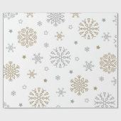 Gold en Silver Snowflake Cadeaupapier (Vlak)