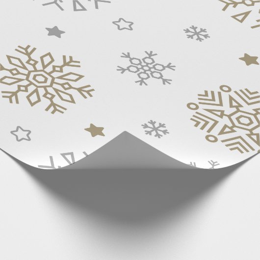 Gold en Silver Snowflake Cadeaupapier (Hoek)