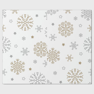 Gold en Silver Snowflake Cadeaupapier