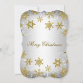 Gold- en Silver Snowflake-kerstfeestdag Kaart (Achterkant)