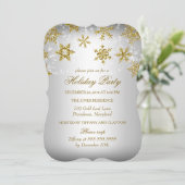 Gold- en Silver Snowflake-kerstfeestdag Kaart (Staand voorkant)