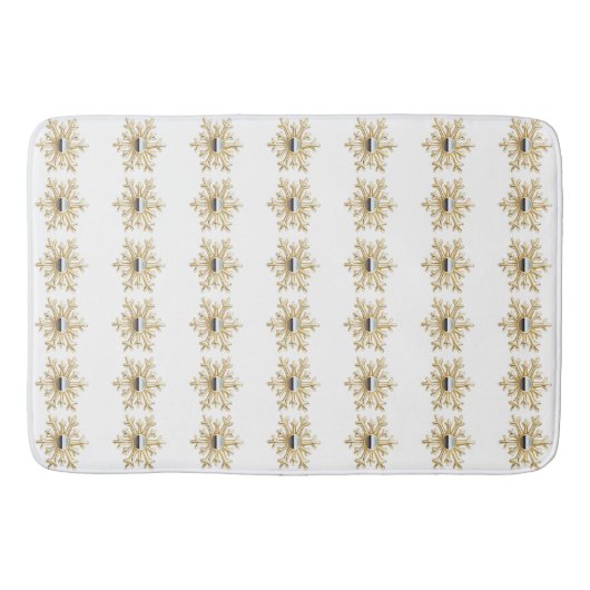 Gold en Silver Snowflakes Bath Mat (Voorkant)