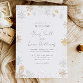 Gold en Silver Snowflakes Weddenschap Save The Date