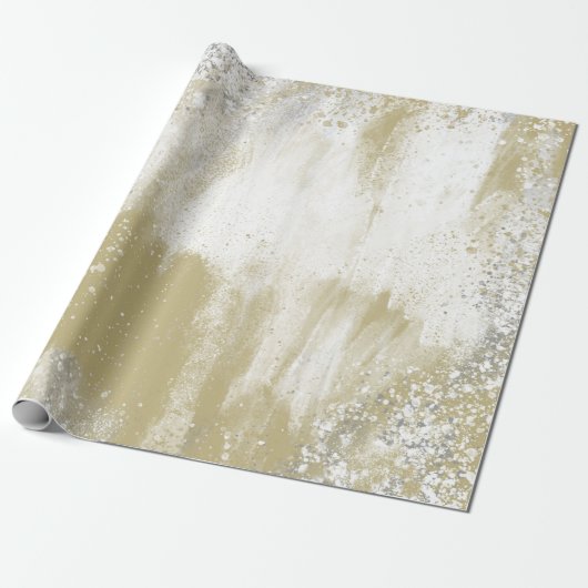 Gold en Silver Spattered Cadeaupapier (Uitgerold)