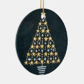 Gold- en Silver Star-kerstversiering Keramisch Ornament (Rechts)
