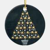 Gold- en Silver Star-kerstversiering Keramisch Ornament (Voorkant)