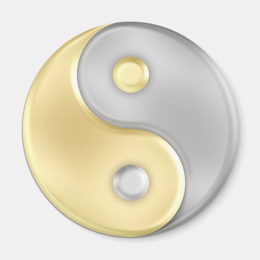 Gold en Silver Yin en Yang Magneet (Voorkant)