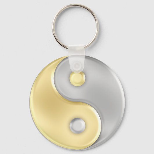 Gold en Silver Yin en Yang Sleutelhanger (Voorkant)