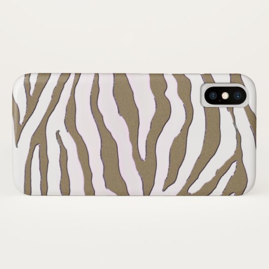 Gold- en Silver Zebra Stripe iPhone-draagtas Case-Mate iPhone Case (Achterkant (horizontaal))