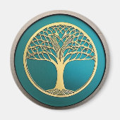 Gold- en Turquoise-boom van het leven Magnet (Voorkant)
