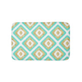 Gold- en Turquoise-chic Ikat-patroon Badmat (Voorkant)