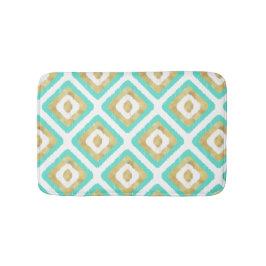 Gold- en Turquoise-chic Ikat-patroon Badmat
