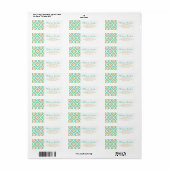 Gold- en Turquoise-chic Ikat-patroon Etiket (Full Sheet)