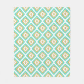 Gold- en Turquoise-chic Ikat-patroon Fleece Deken (Voorkant)