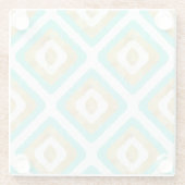 Gold- en Turquoise-chic Ikat-patroon Glazen Onderzetter (Achterkant)