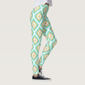 Gold- en Turquoise-chic Ikat-patroon Leggings (Rechts)