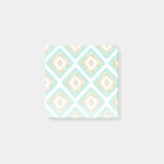Gold- en Turquoise-chic Ikat-patroon Post-it® Notes (Voorkant)