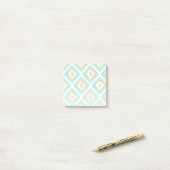 Gold- en Turquoise-chic Ikat-patroon Post-it® Notes (Op bureau)