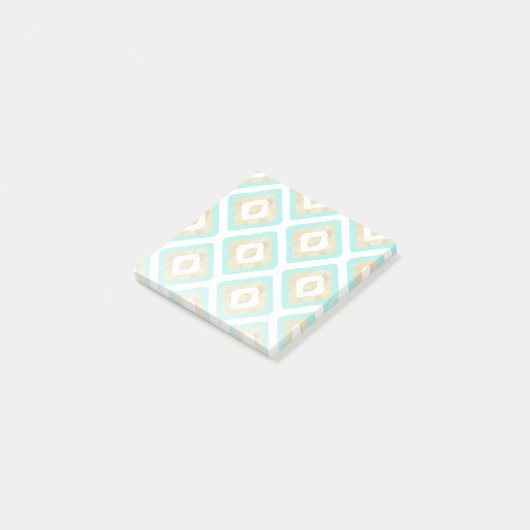 Gold- en Turquoise-chic Ikat-patroon Post-it® Notes (Schuin)