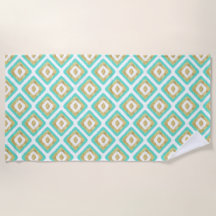 Gold- en Turquoise-chic Ikat-patroon
