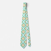 Gold- en Turquoise-chic Ikat-patroon Stropdas (Voorkant)