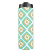 Gold- en Turquoise-chic Ikat-patroon