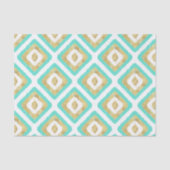 Gold- en Turquoise-chic Ikat-patroon Tissuepapier (Voorkant)
