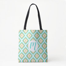 Gold- en Turquoise-chic Ikat-patroon