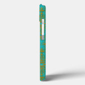 Gold en Turquoise Floral Damask Style Pattern Case-Mate iPhone Case (Achterkant / Links)