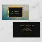 Gold- en turquoise-geode-professional visitekaartje (Voorkant / Achterkant)