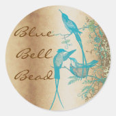 Gold en Turquoise Hummingbird Swirl Ronde Sticker (Voorkant)