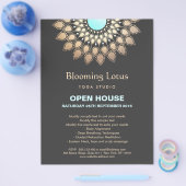 Gold en Turquoise Lotus Mandala Yoga Flyer (Enkel)