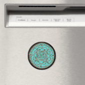 Gold en Turquoise Medallion Magneet (Insitu (Vaatwasser))