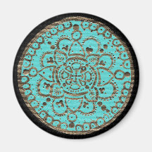 Gold en Turquoise Medallion