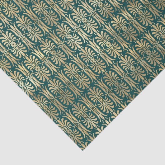 Gold en Turquoise  Pattern Tissuepapier (Detail)