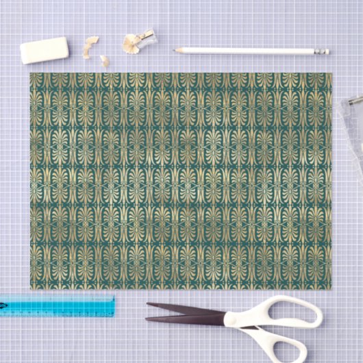 Gold en Turquoise  Pattern Tissuepapier (Craft)