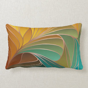 Gold en Turquoise Petals Nieuwe Art Nouveau Kussen
