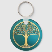 Gold- en Turquoise-Sleutelhanger