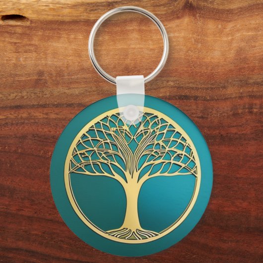 Gold- en Turquoise-Sleutelhanger Sleutelhanger (Achterkant)