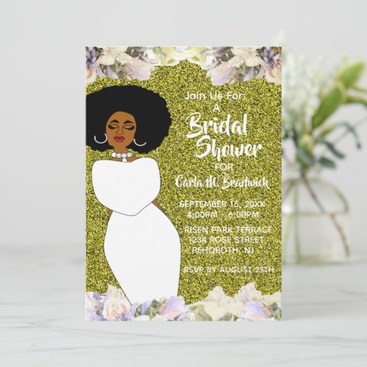 Gold en White African American Vrijgezellenfeest Kaart (Staand voorkant)