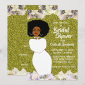 Gold en White African American Vrijgezellenfeest Kaart (Voorkant / Achterkant)