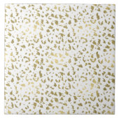 Gold en White Animal Print Tegeltje (Voorkant)